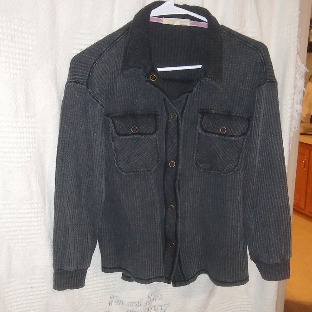Dark Gray Button-Up Shirt